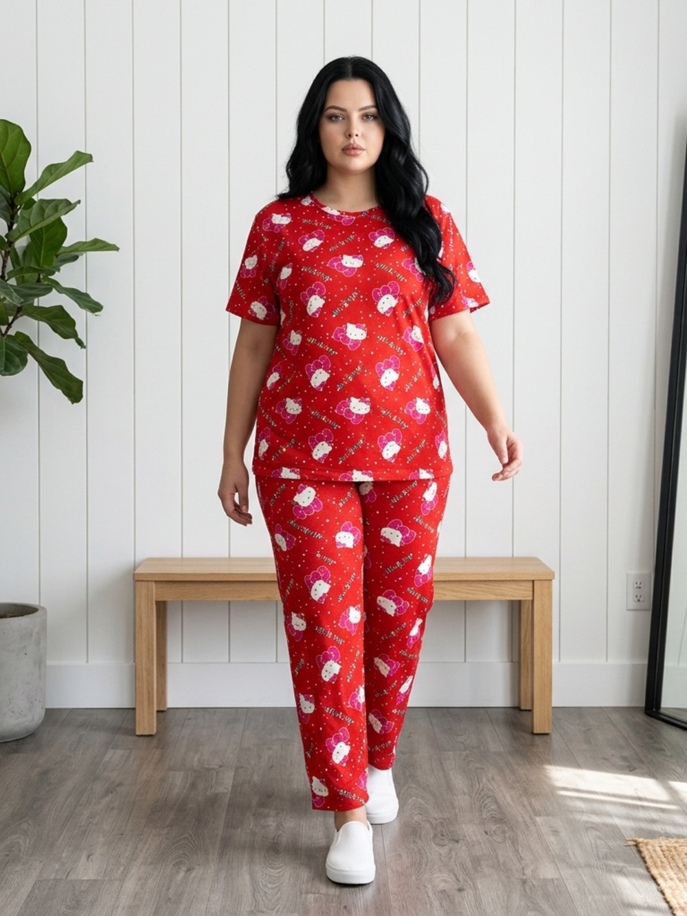Women’s Red Hello Kitty Pajama Set